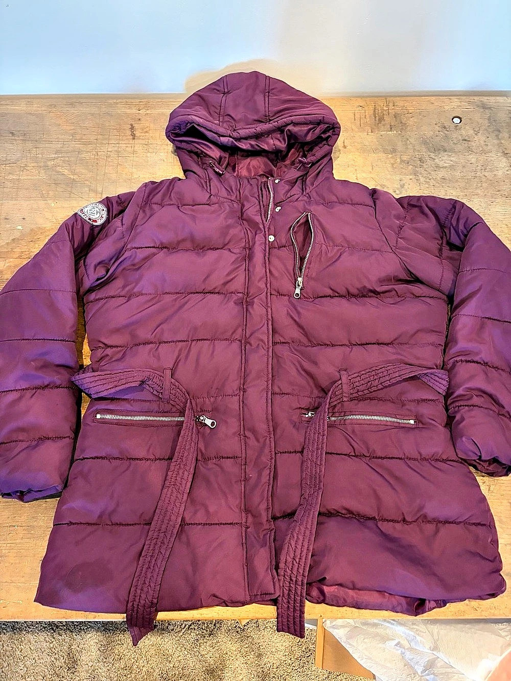 U.S. Polo Assn. Puffer Jacket Hooded Purple XL